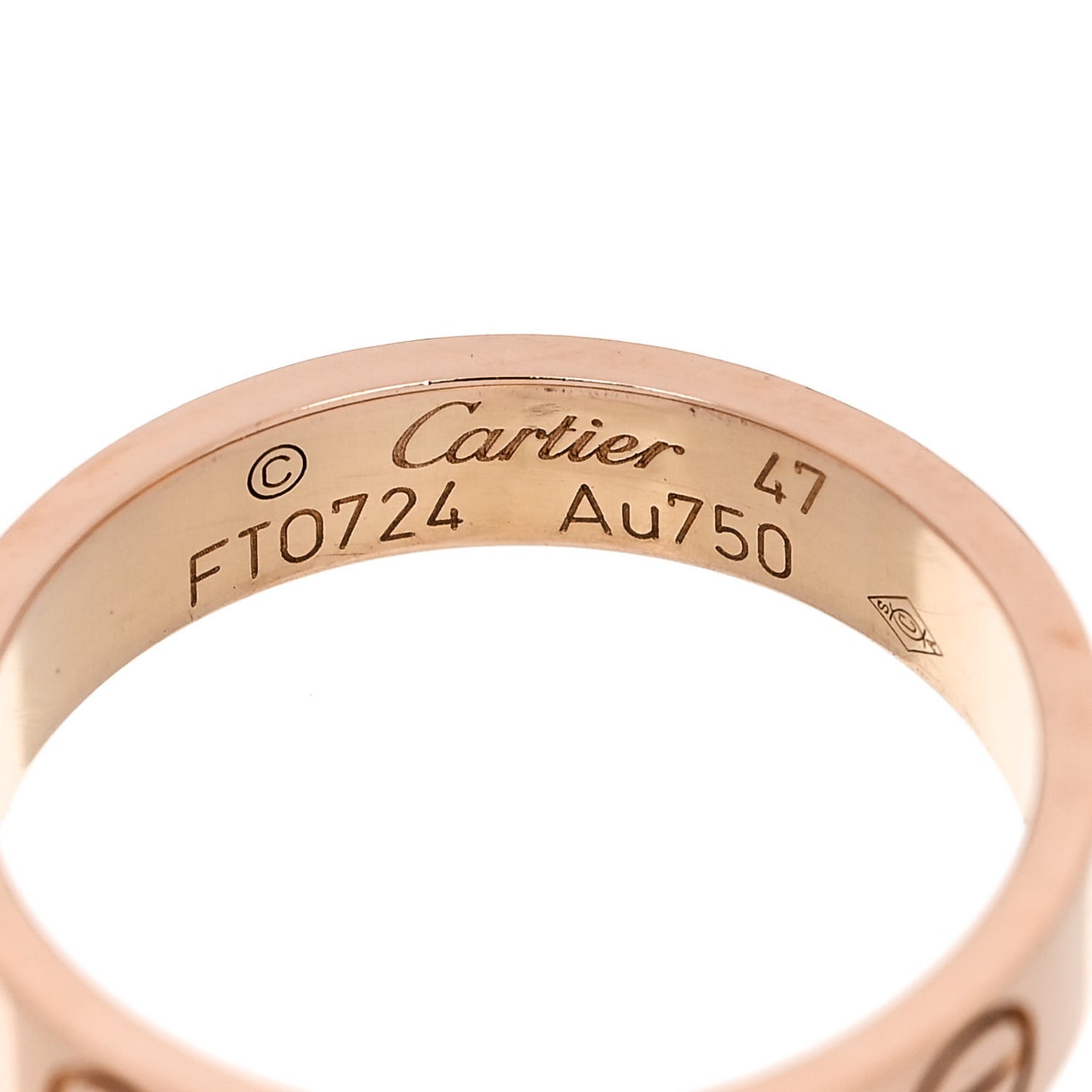 18K Pink Gold 3.5mm LOVE Wedding Band Ring 47 4