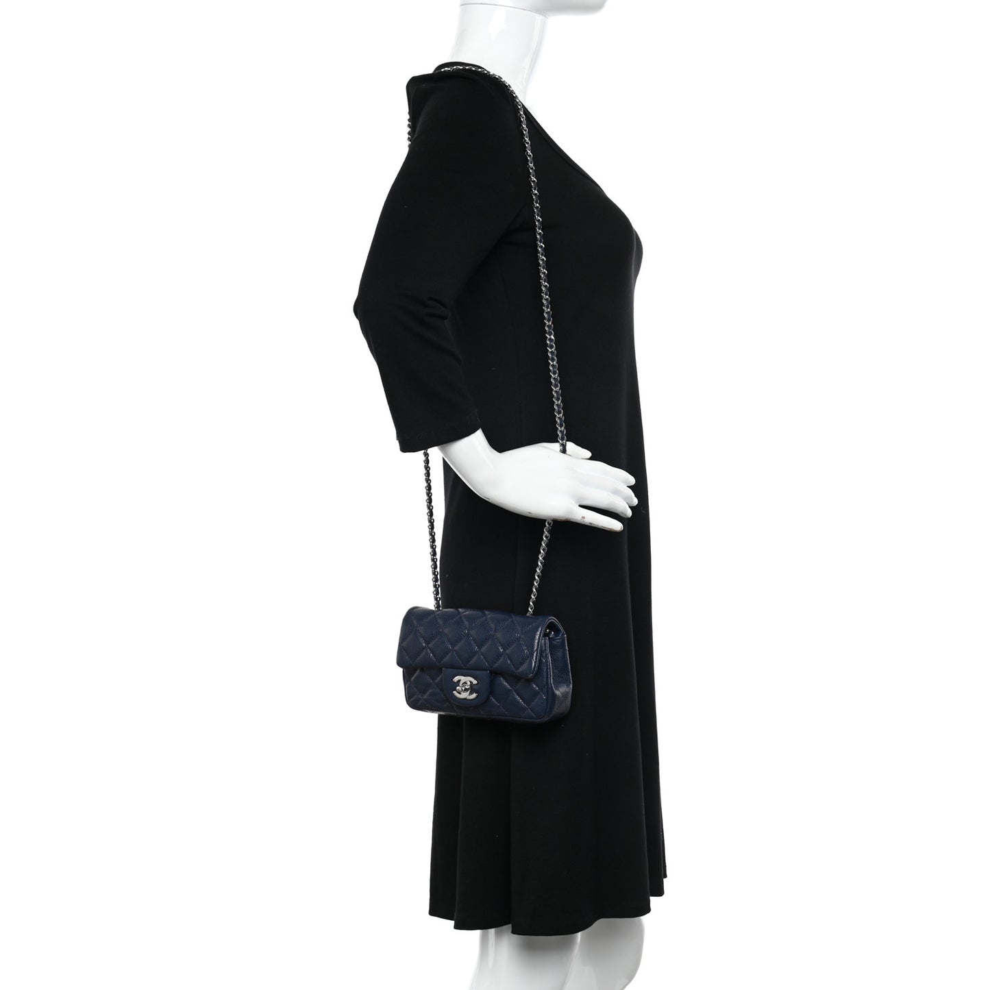 Caviar Quilted Extra Mini Flap Blue