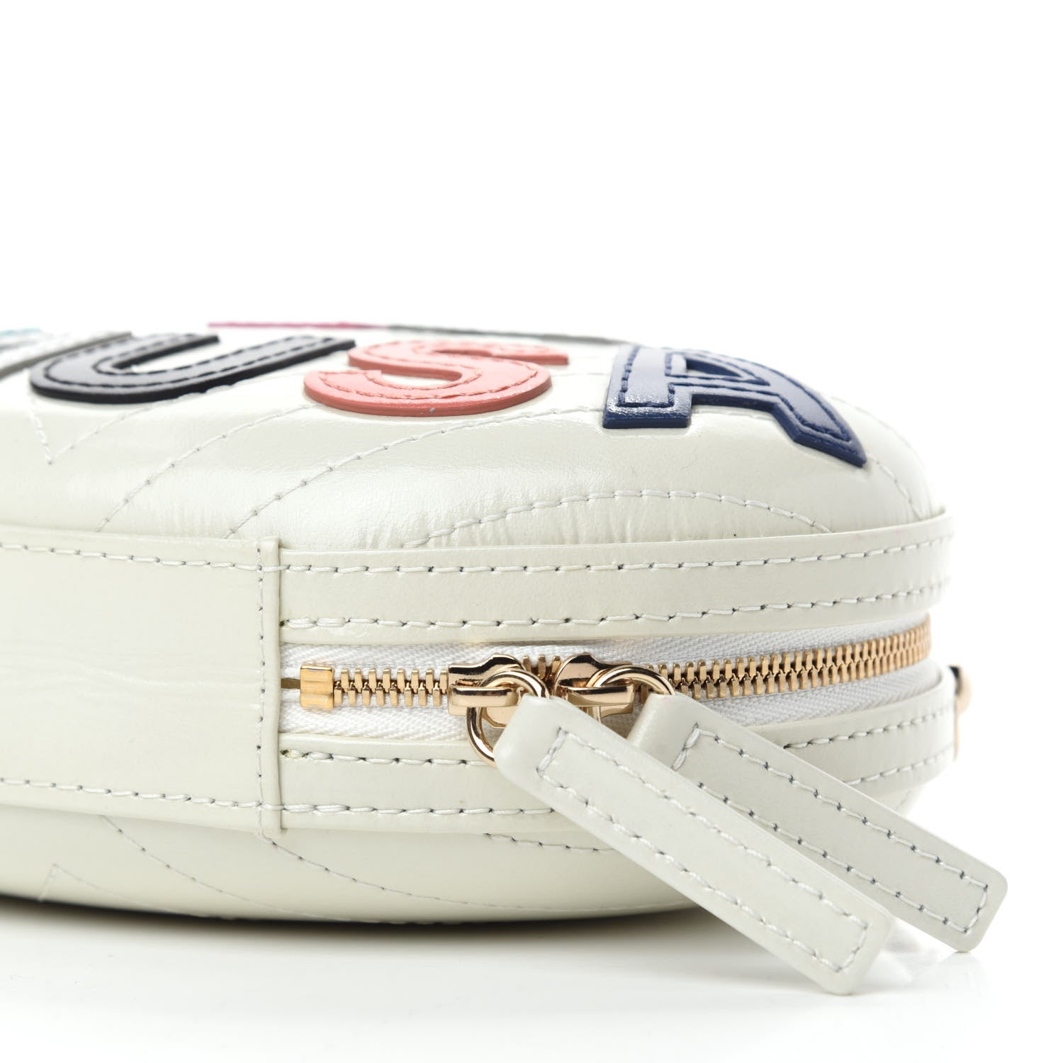 Chanel Embroidered Lambskin Chevron Quilted La Pausa Evening Bag White 7 of 11