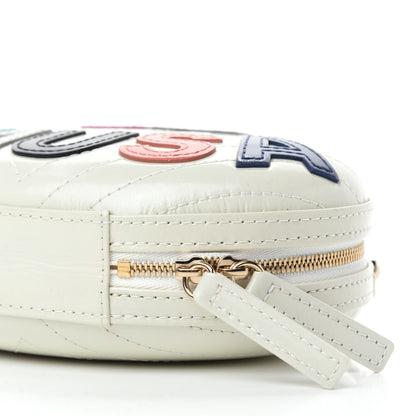 Chanel Embroidered Lambskin Chevron Quilted La Pausa Evening Bag White 7 of 11