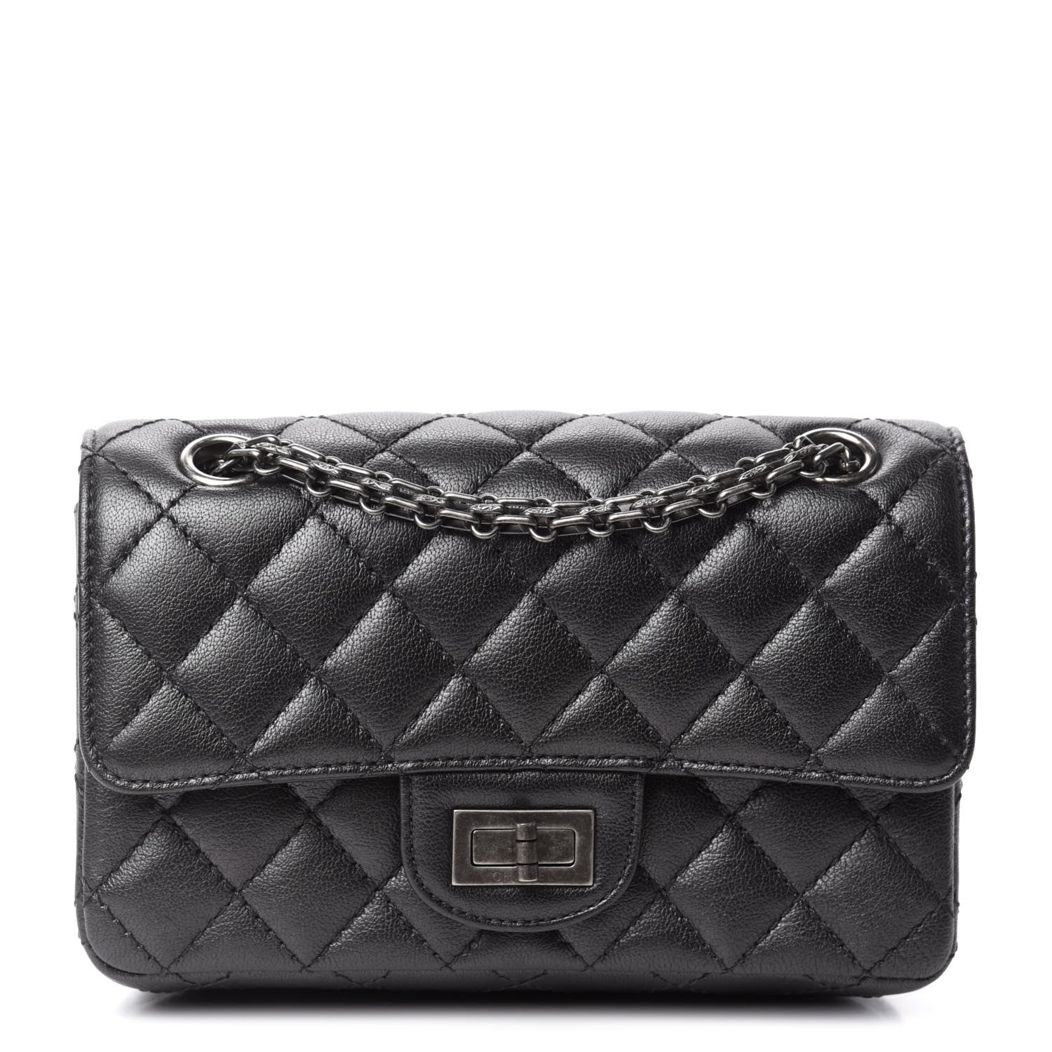 Chanel Goatskin Quilted 2.55 Reissue Mini Flap Dark Silver 1 of 11