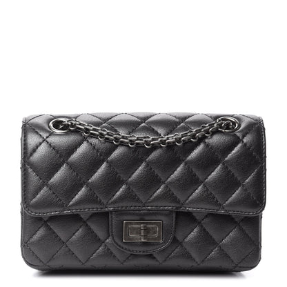 Chanel Goatskin Quilted 2.55 Reissue Mini Flap Dark Silver 1 of 11