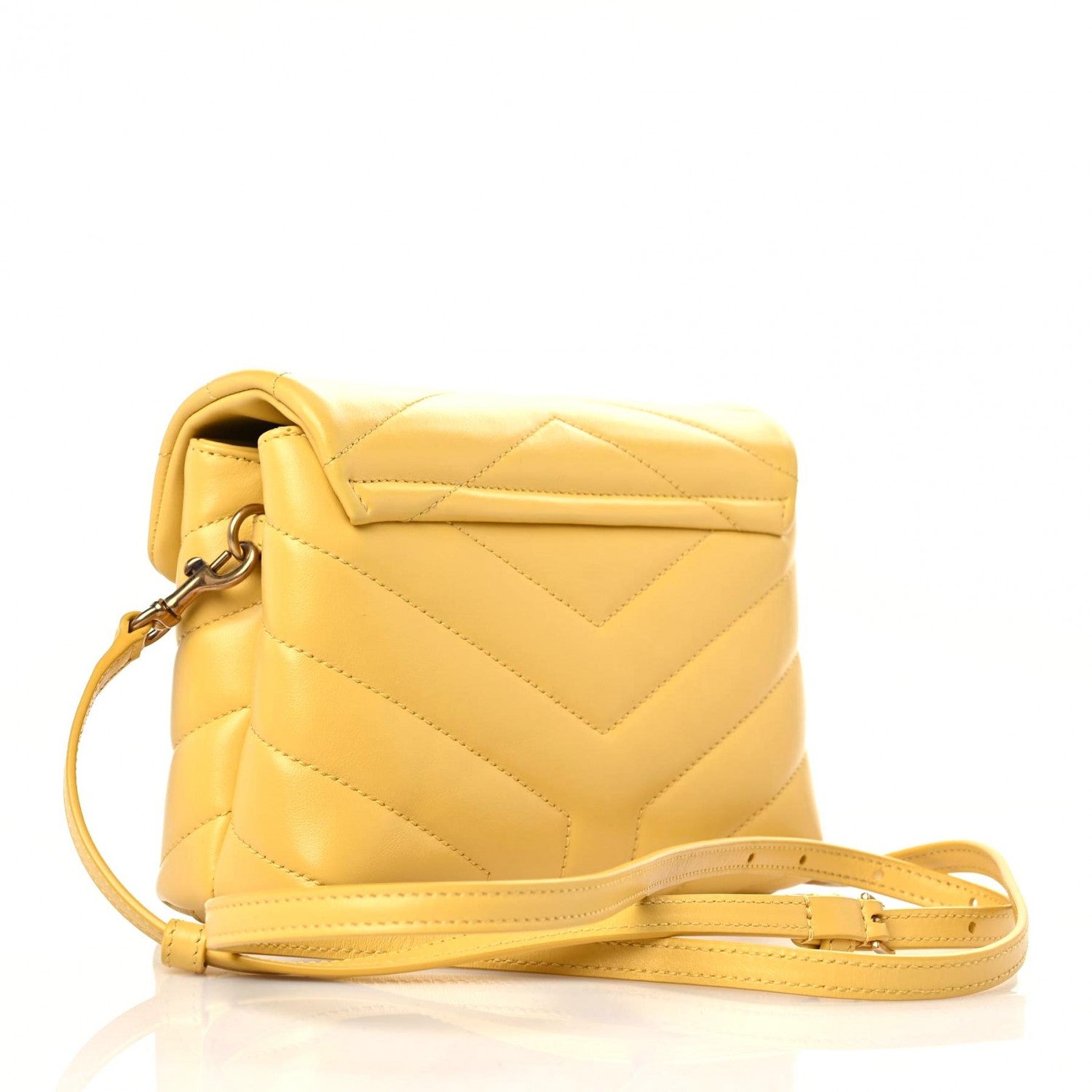 Saint Laurent Calfskin Y Quilted Monogram Toy Loulou Crossbody Bag Sunflower 3 of 10