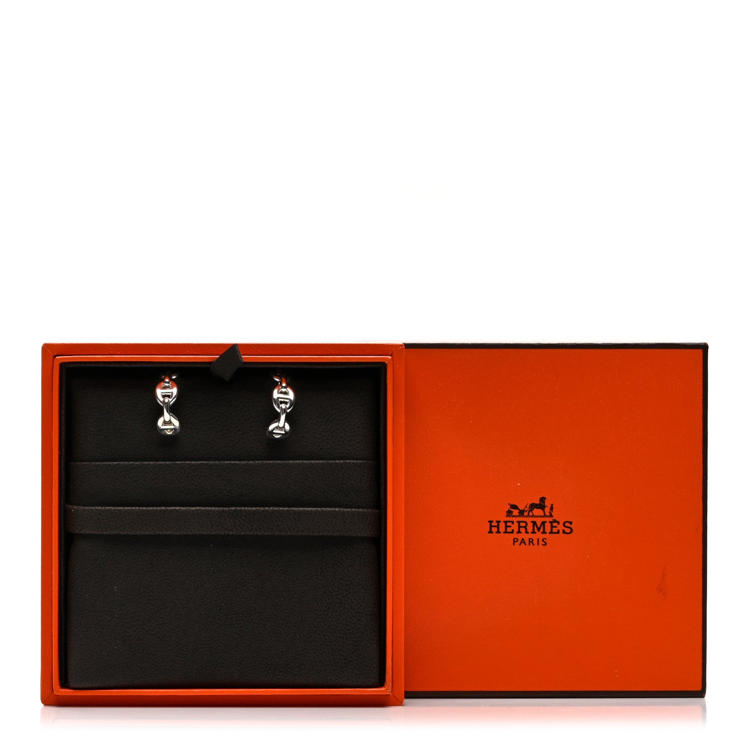 Hermes Sterling Silver Chaine D'Ancre Enchainee Climber Earrings 5 of 5