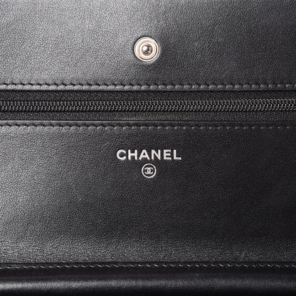 Chanel Aged Calfskin Quilted Tassel Wallet On Chain WOC Black 6 of 10