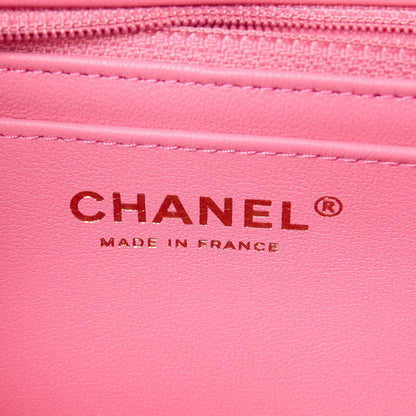 Chanel Tweed Quilted Mini Rectangular Flap Orange Pink Ecru 6 of 12
