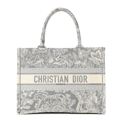 Christian Dior Canvas Embroidered Medium Dioriviera Toile De Jouy Reverse Book Tote Gray 1 of 4