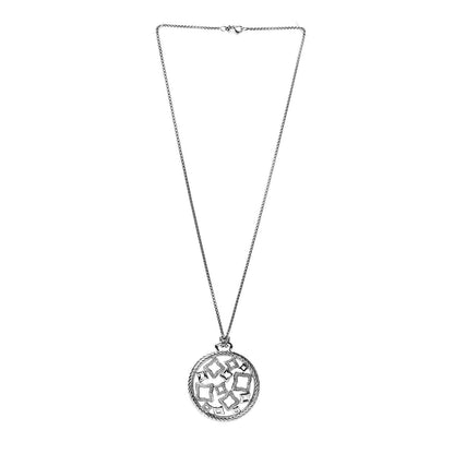 David Yurman Sterling Silver Diamond Quatrefoil Pendant Necklace 3 of 6