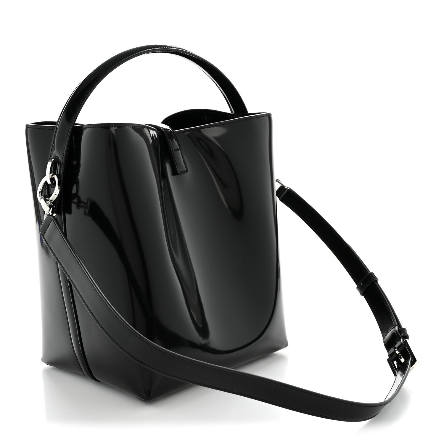 Saint Laurent Patent Calfskin Le 37 Bucket Bag Black 4 of 13