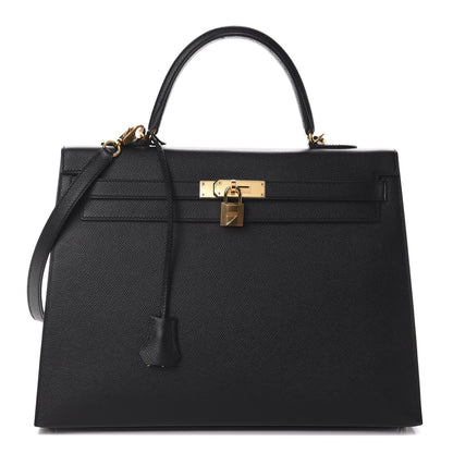 Hermes Epsom Kelly Sellier 35 Black 1 of 32