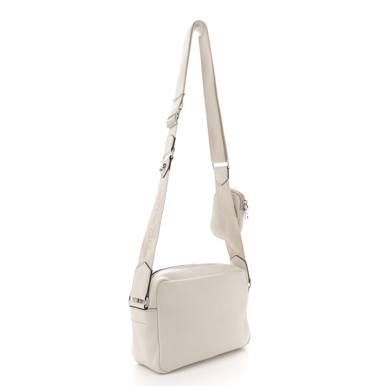 Prada Vitello Daino Crossbody White 3 of 11