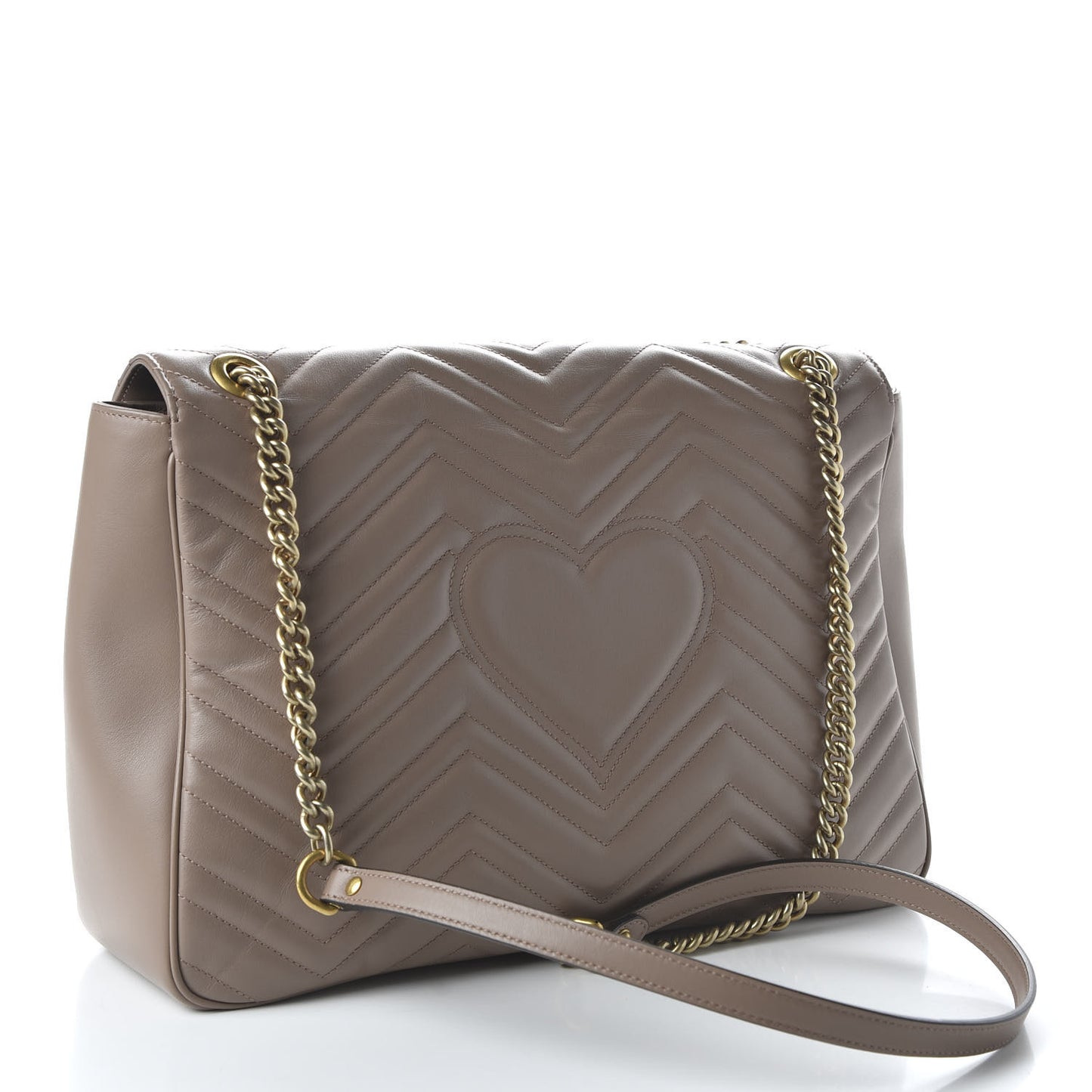 Calfskin Matelasse Heart Large GG Marmont Shoulder Bag Porcelain Rose