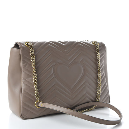 Gucci Calfskin Matelasse Heart Large GG Marmont Shoulder Bag Porcelain Rose 3 of 10