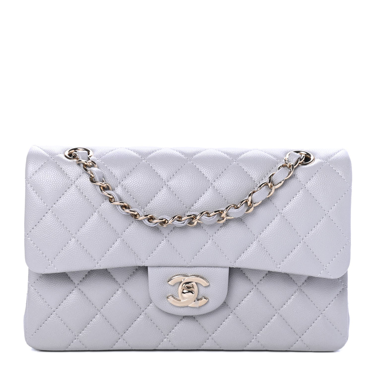 Chanel Caviar Quilted Small Double Flap Grey 1 of 4