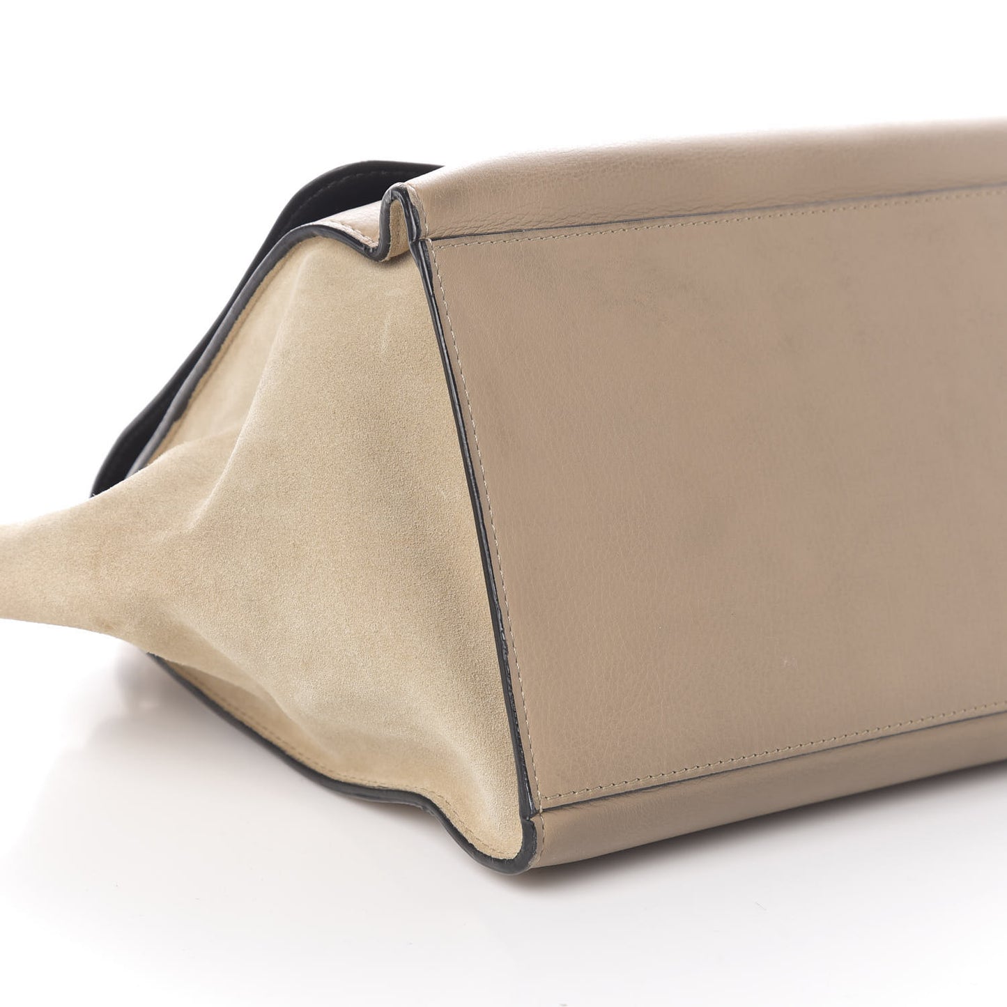 Drummed Calfskin Suede Medium Trapeze Dune