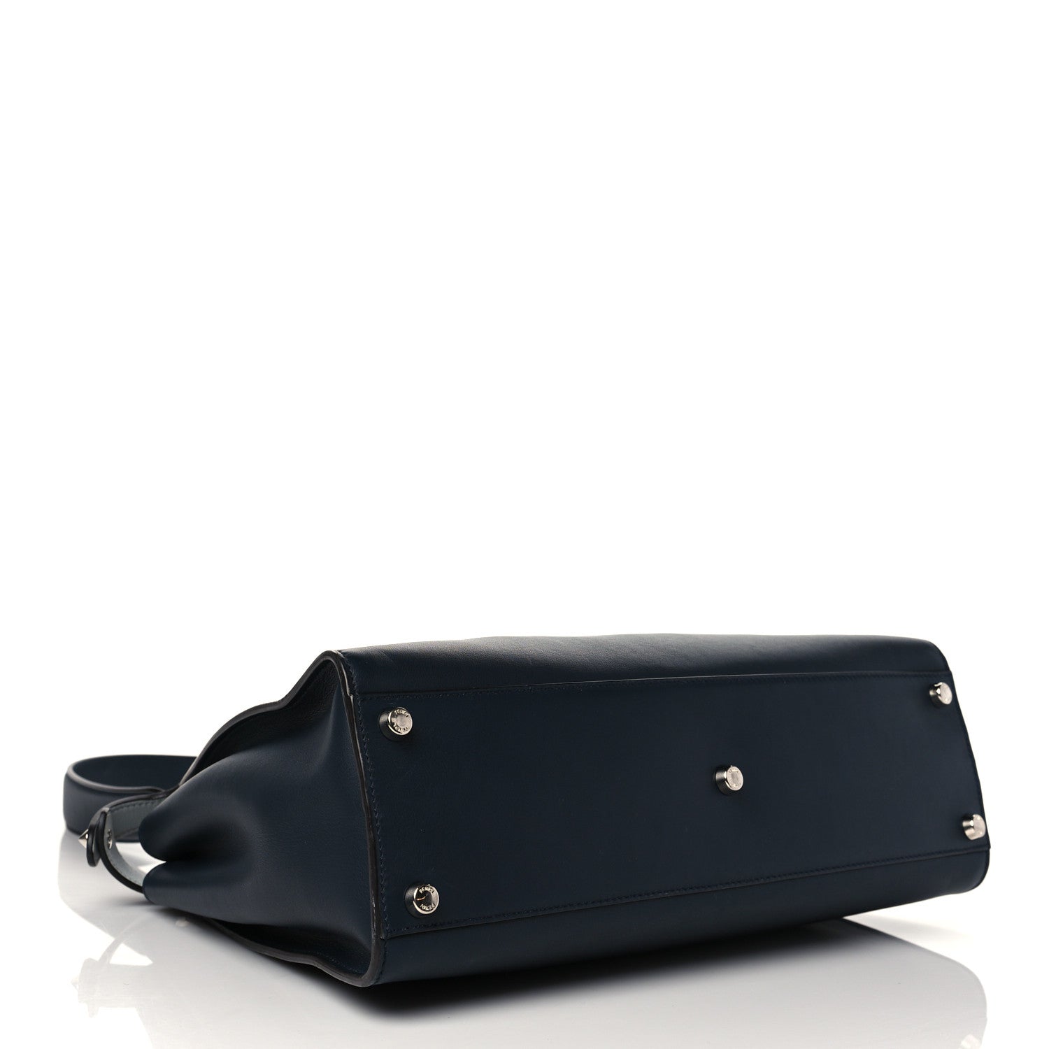 Fendi Vitello Tahiti Burro Large Peekaboo Iconic Essentially Satchel Blue Notte Grigio Perla 4 of 12
