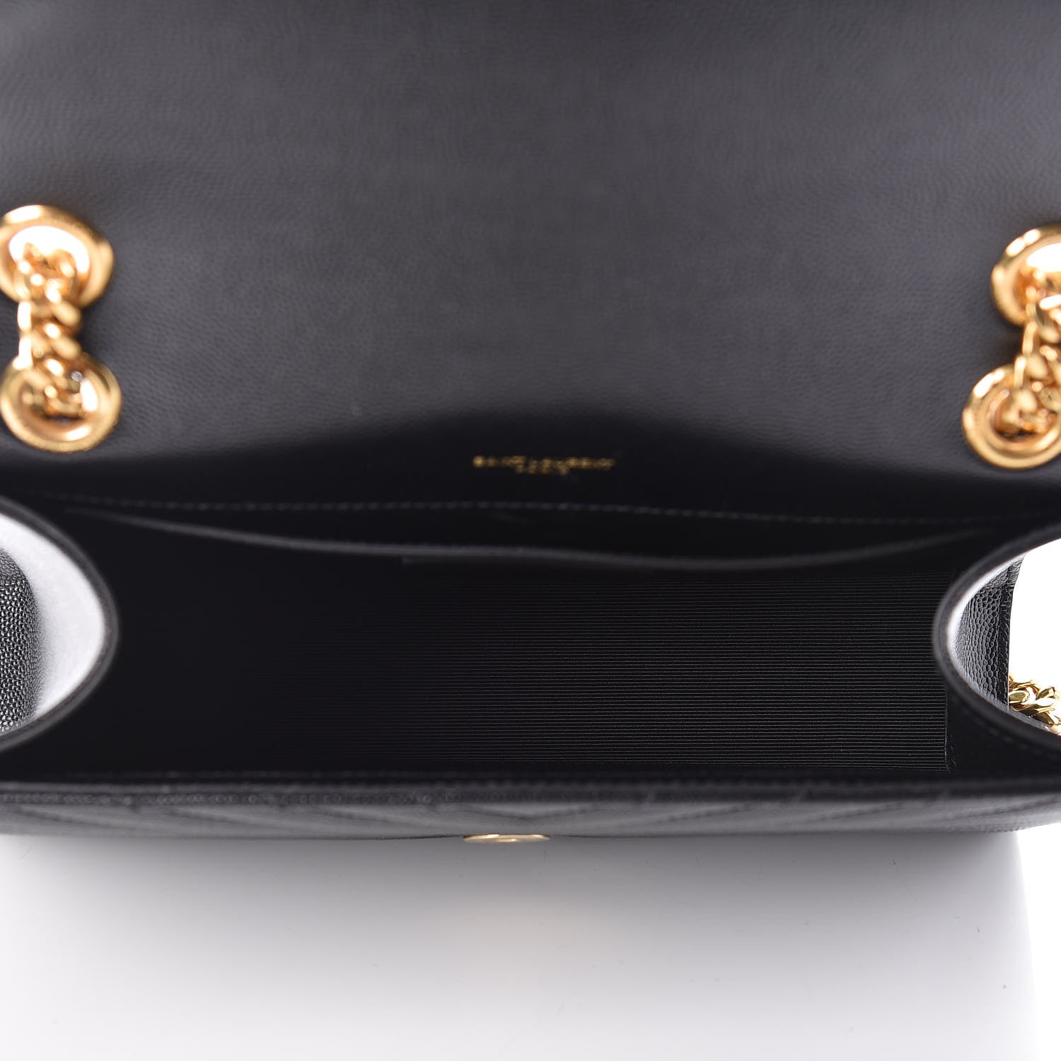 Saint Laurent Grain De Poudre Matelasse Chevron Medium Monogram Satchel Black 8 of 11