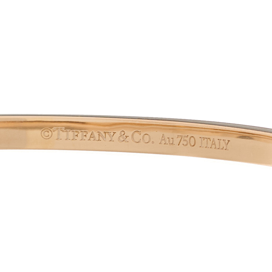 Tiffany 18K Rose Gold Narrow T T1 Hinged Bangle Bracelet 3 of 4