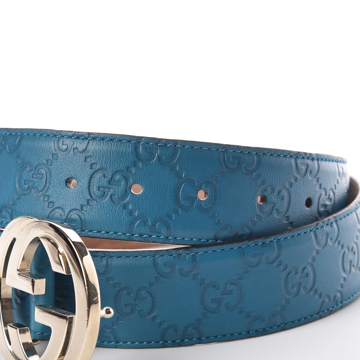 Gucci Guccissima Signature Interlocking G 40mm Belt 100 40 Deep Cobalt 4 of 10