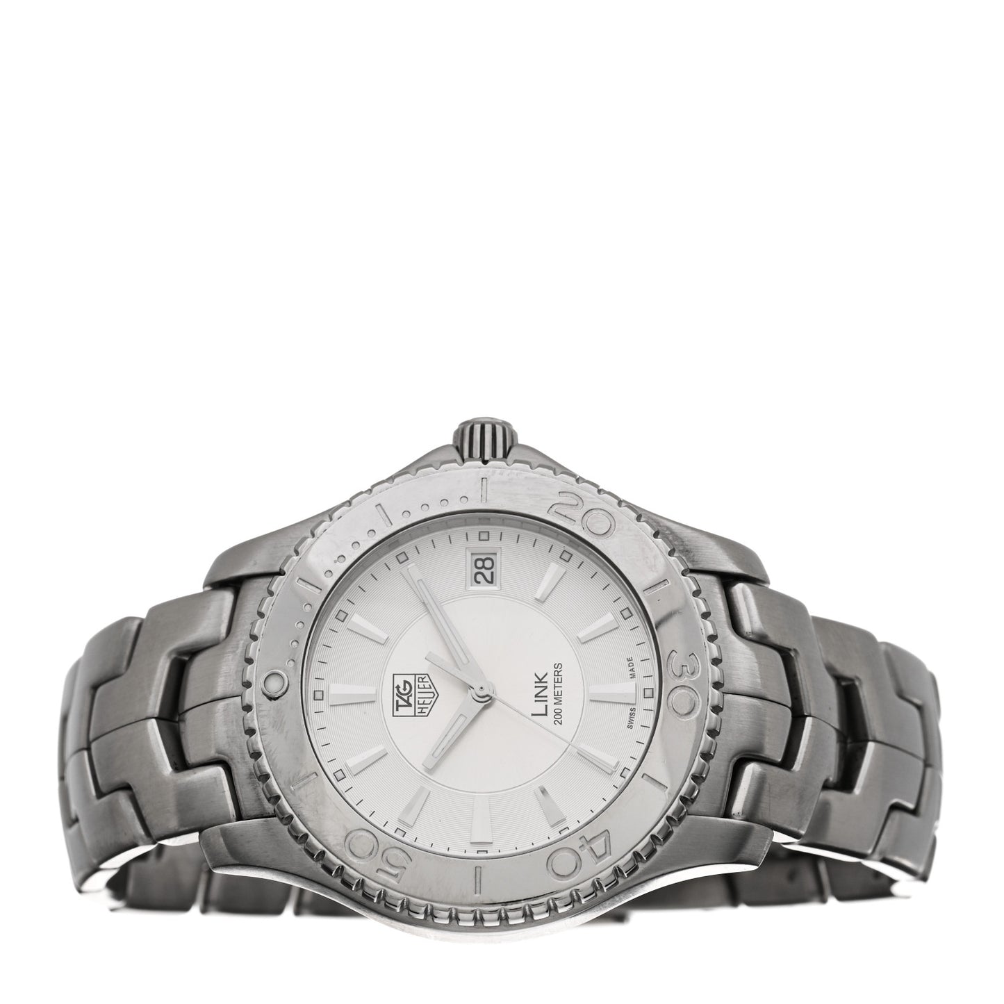 Stainless Steel 39mm Link Quartz Watch Silver WJ111-0