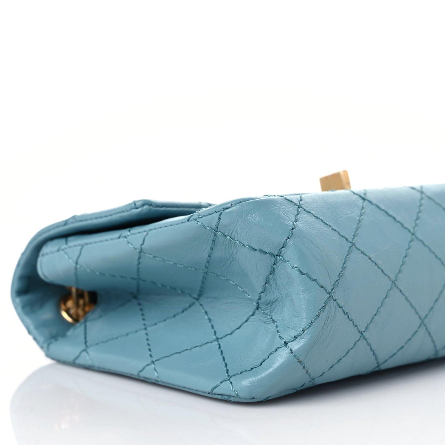 Aged Calfskin Quilted 2.55 Reissue Mini Flap Blue