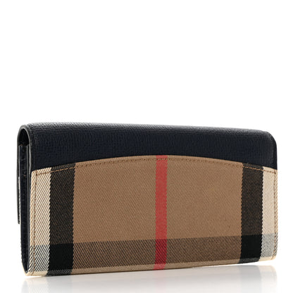 Burberry Grainy Calfskin House Check Porter Continental Wallet Navy 3 of 7