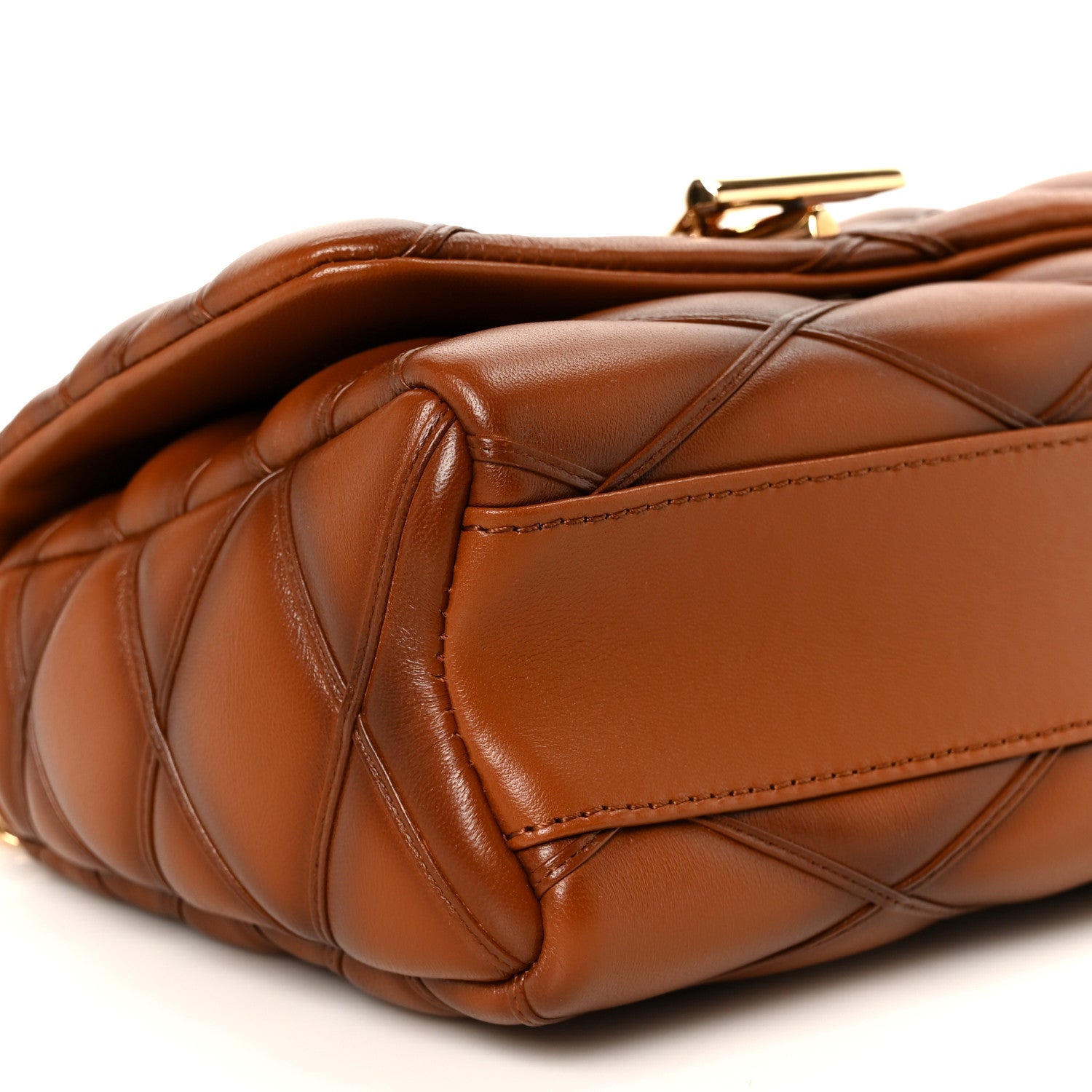 Louis Vuitton Lambskin Malletage Top Handle GO-14 MM Toast Tan 10 of 12