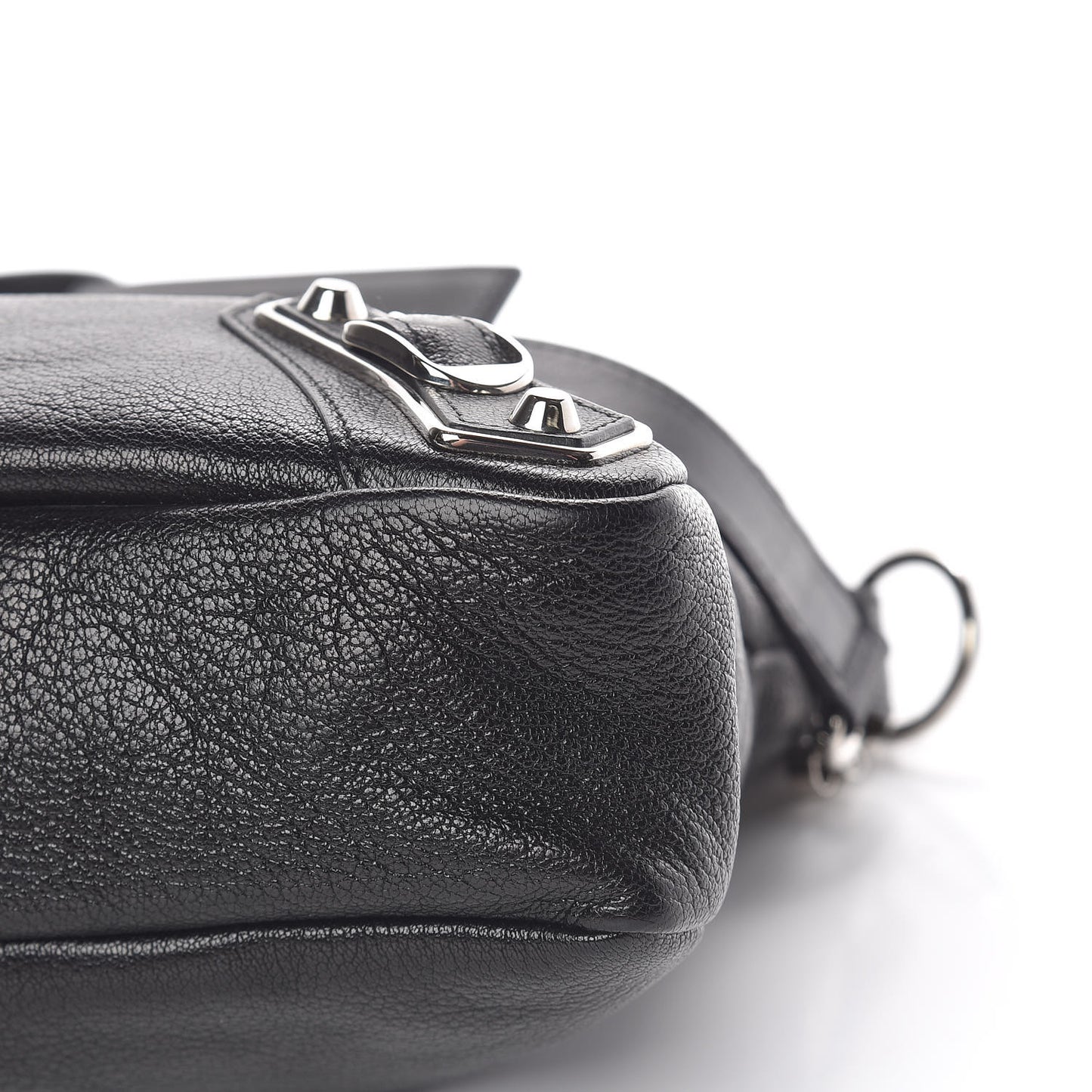 Chevre Silver Metallic Edge Hardware Town Black