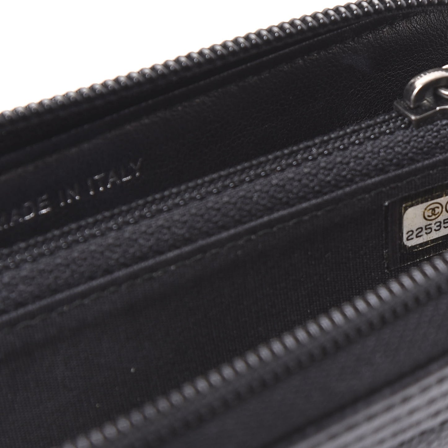 Caviar Quilted Small Boy Zip Around Wallet Black
