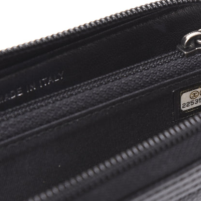 Chanel Caviar Quilted Small Boy Zip Around Wallet Black 9 of 11