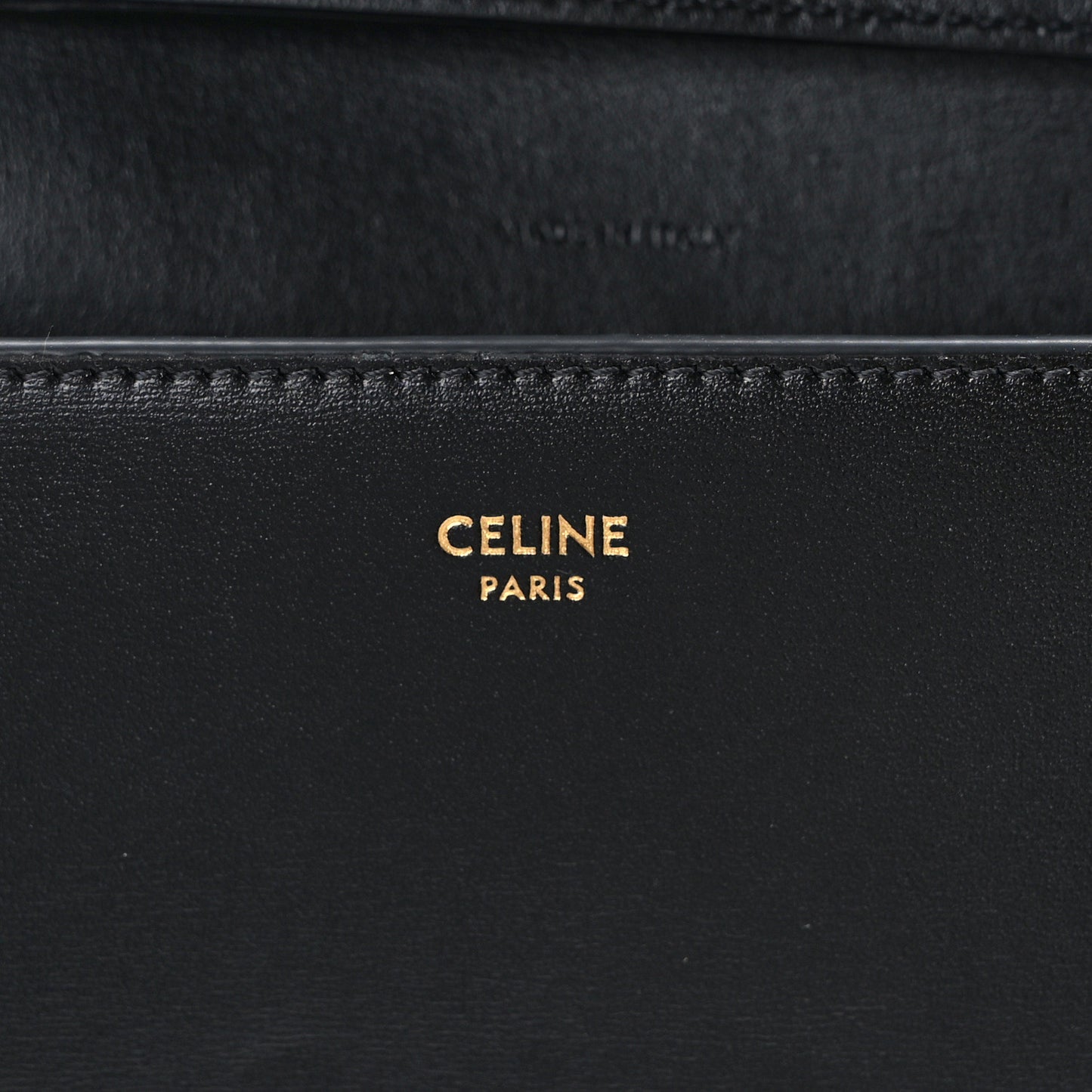 Shiny Calfskin Triomphe Margo Wallet on Chain Black
