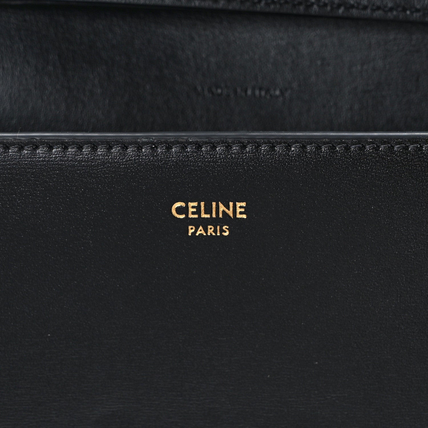 Celine Shiny Calfskin Triomphe Margo Wallet on Chain Black 6 of 11