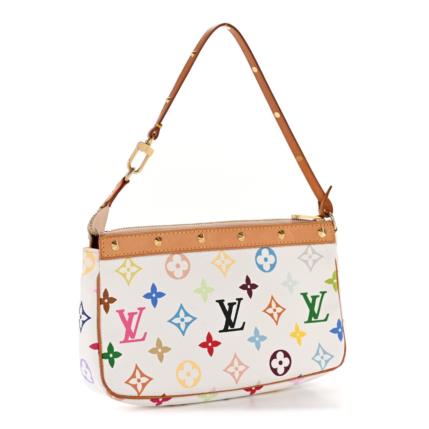 Louis Vuitton Monogram Multicolor Pochette Accessories White 3 of 12