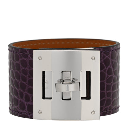Hermes Shiny Alligator Kelly Dog Cuff Amethyst 1 of 5