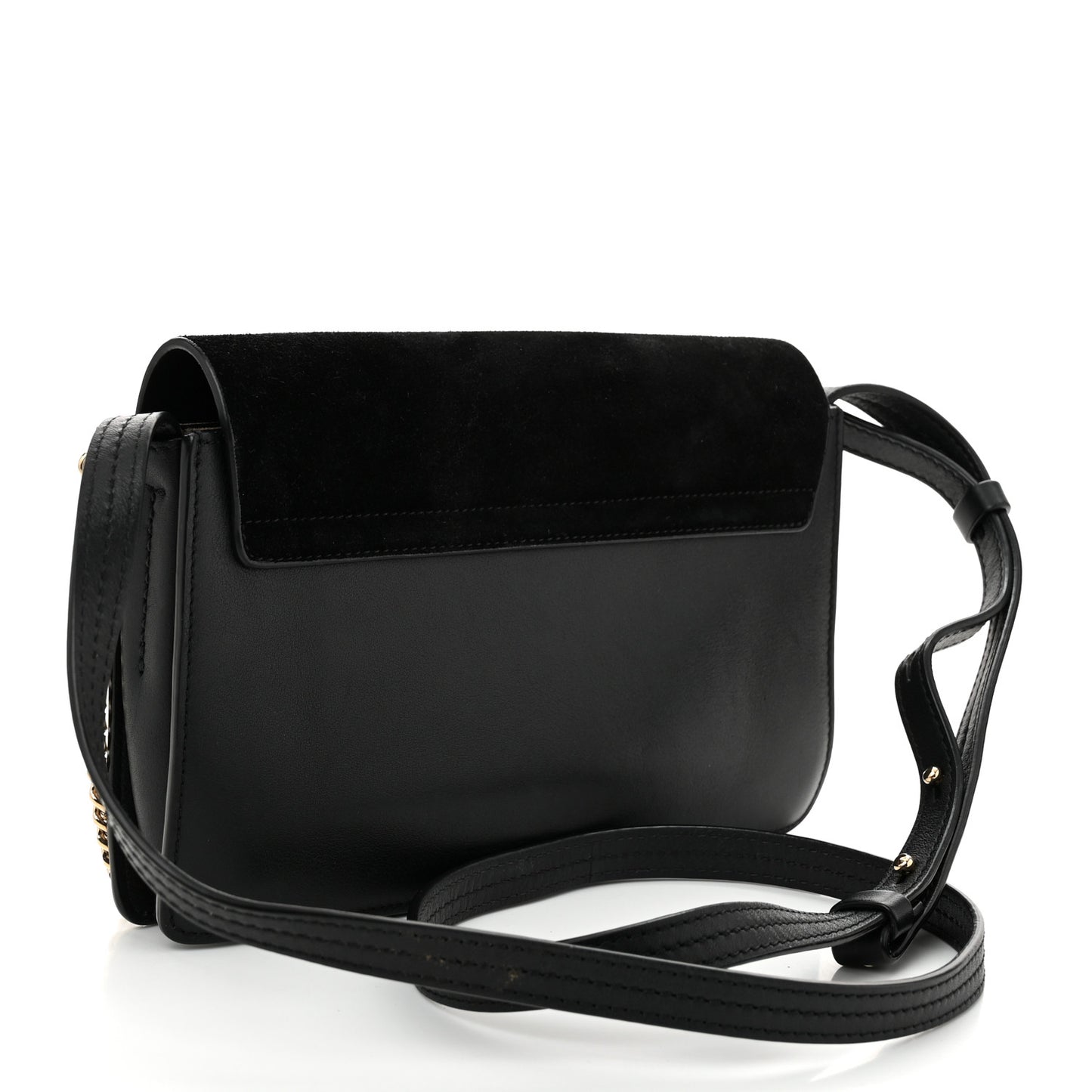 Suede Calfskin Small Faye Shoulder Bag Black