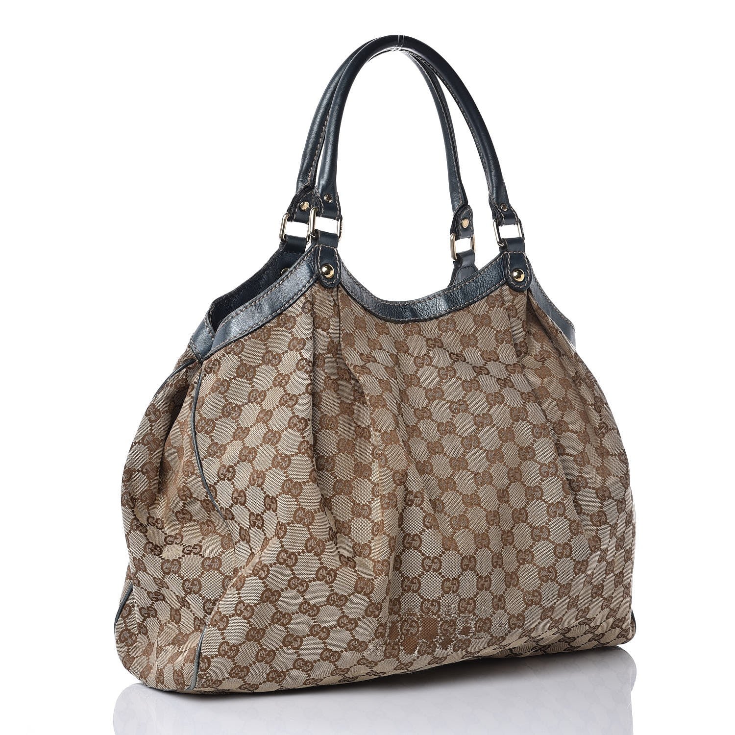 Gucci Monogram Large Sukey Tote Metallic Blue 3 of 9