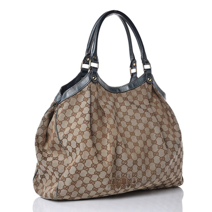 Gucci Monogram Large Sukey Tote Metallic Blue 3 of 9