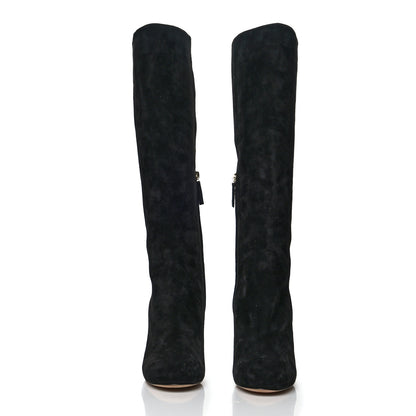 Chanel Suede Round Toe High Boots 37 Black 2 of 8