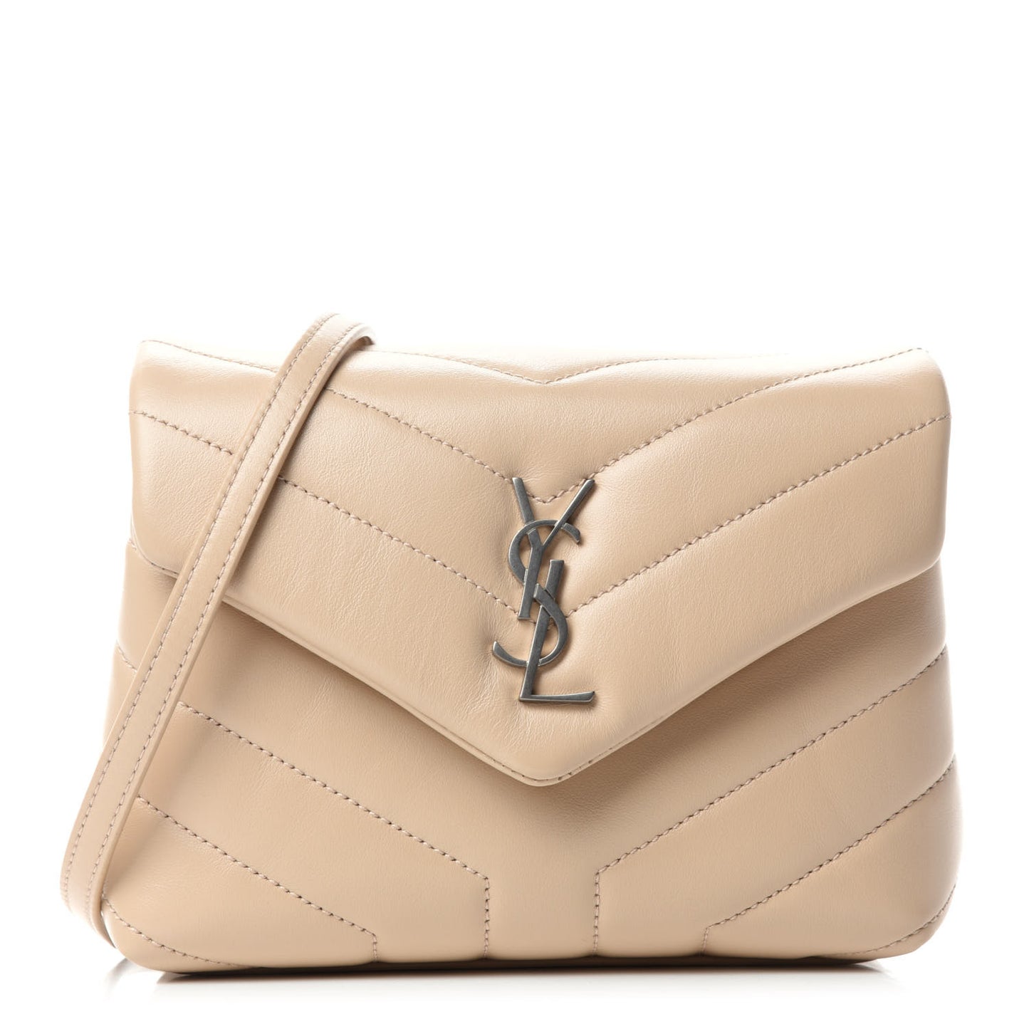 Calfskin Y Quilted Monogram Toy Loulou Satchel Nude Powder