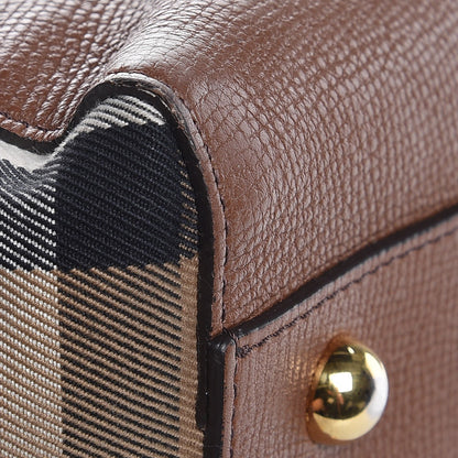 Burberry Grainy Calfskin House Check Small Canterbury Tote Tan 22 of 27