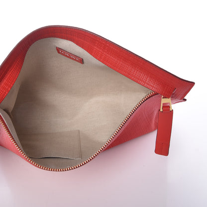 Loewe Calfskin Linen Embossed Large T Pouch Primary Red 5 of 8