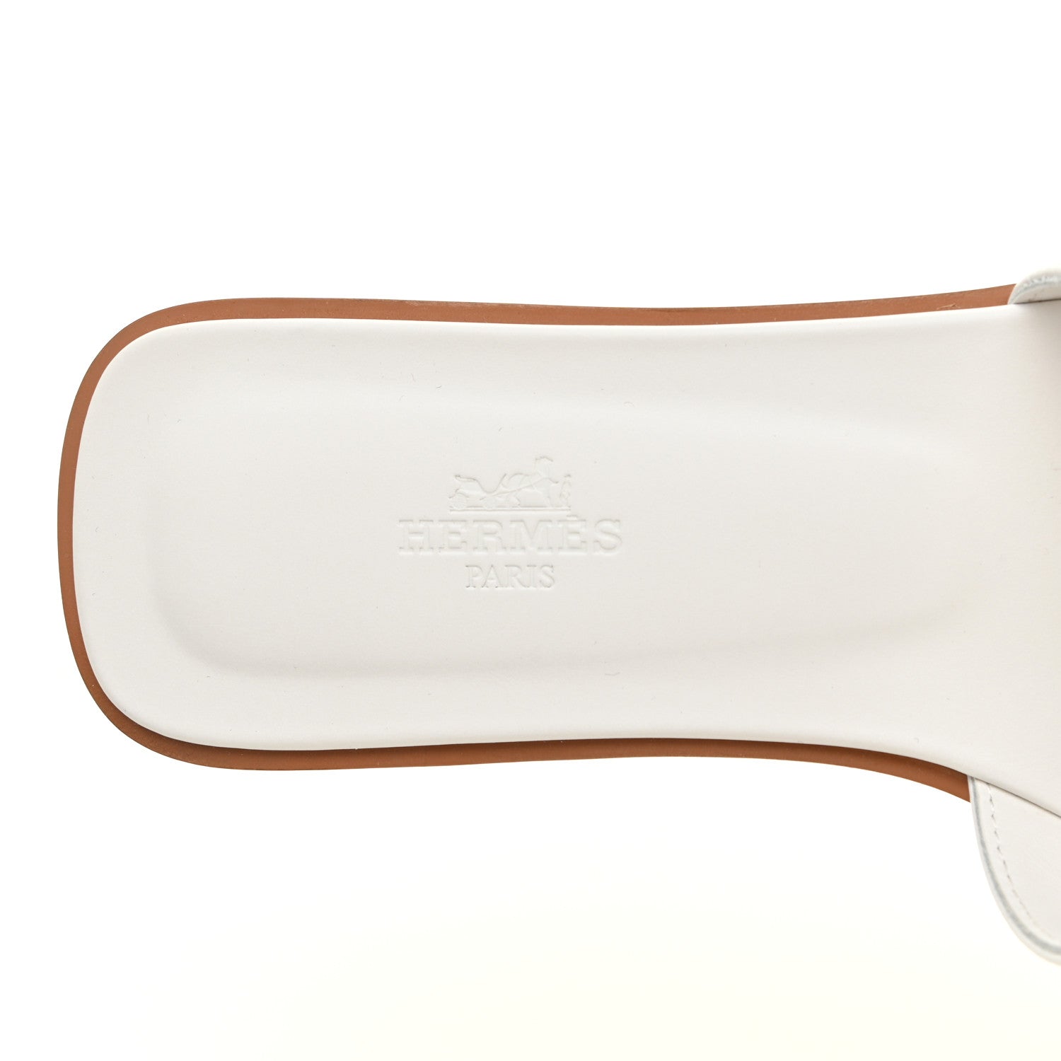 Hermes Box Calfskin Oran Sandals 39.5 White 7 of 8