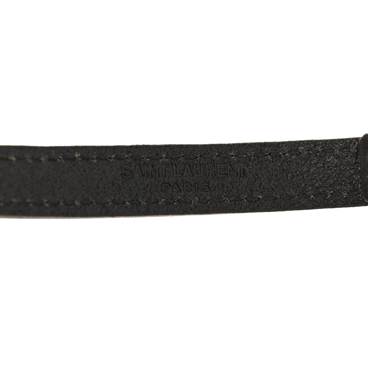 Saint Laurent Leather Lucky Bone Double Wrap Bracelet Black 4 of 5