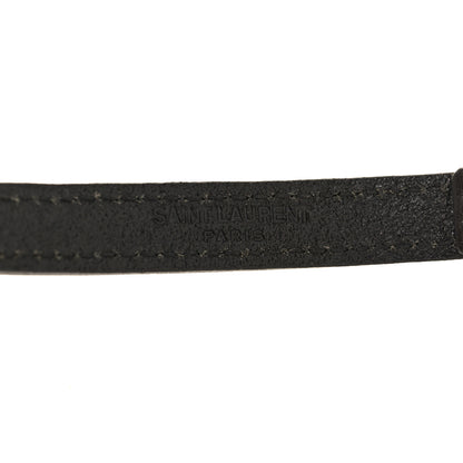 Saint Laurent Leather Lucky Bone Double Wrap Bracelet Black 4 of 5