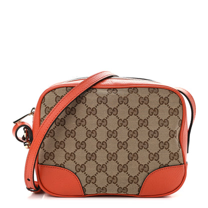 Gucci Monogram Dollar Calfskin Mini Bree Messenger Bag Beige Ebony Sun Orange 1 of 9