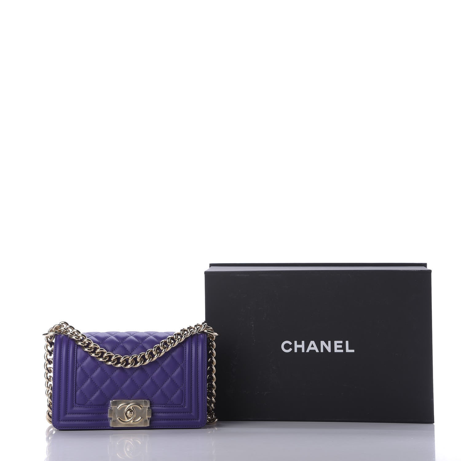 Chanel Calfskin Quilted Small Boy Flap Purple 10 of 10