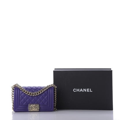 Chanel Calfskin Quilted Small Boy Flap Purple 10 of 10
