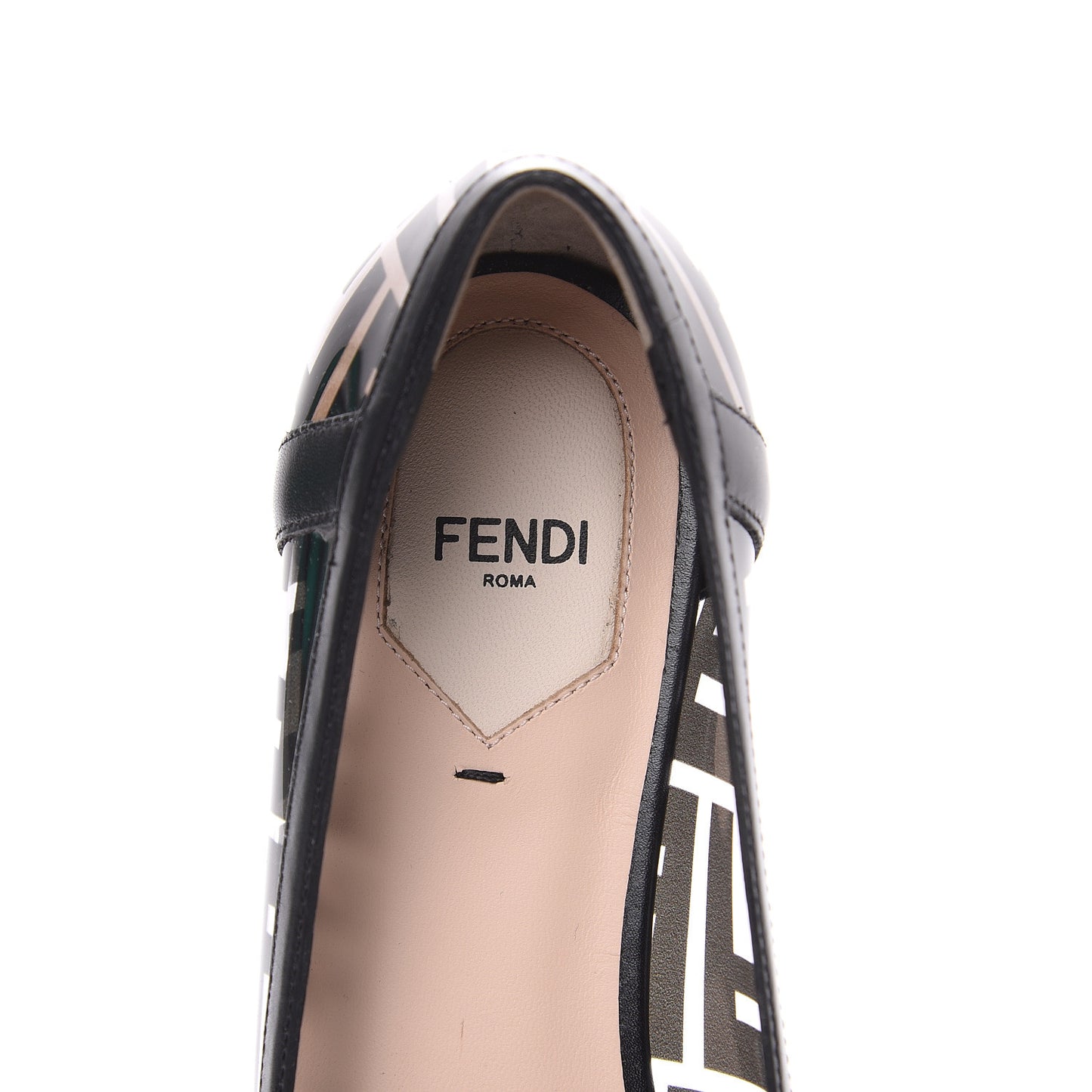 PVC Calfskin FF Colibri Ballerina Flats 37 Black