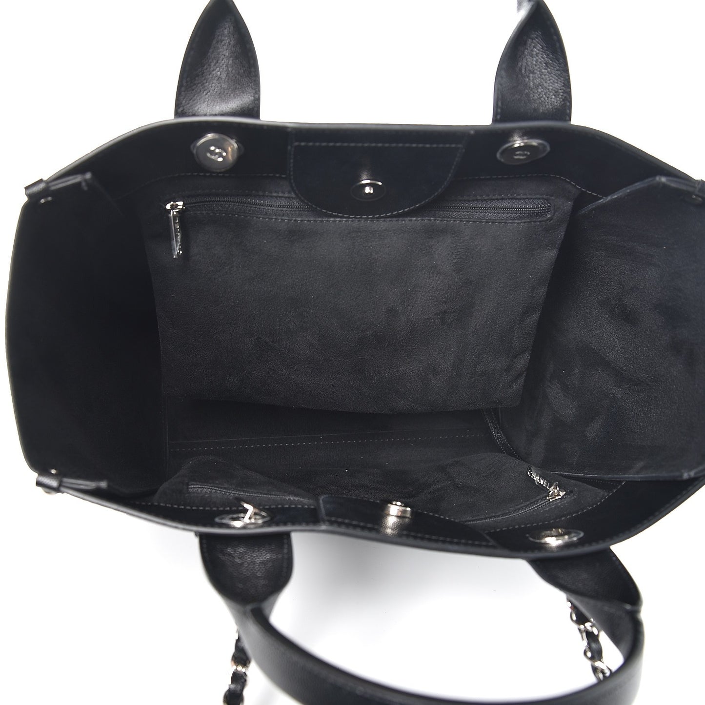Caviar Small Studded Deauville Tote Black