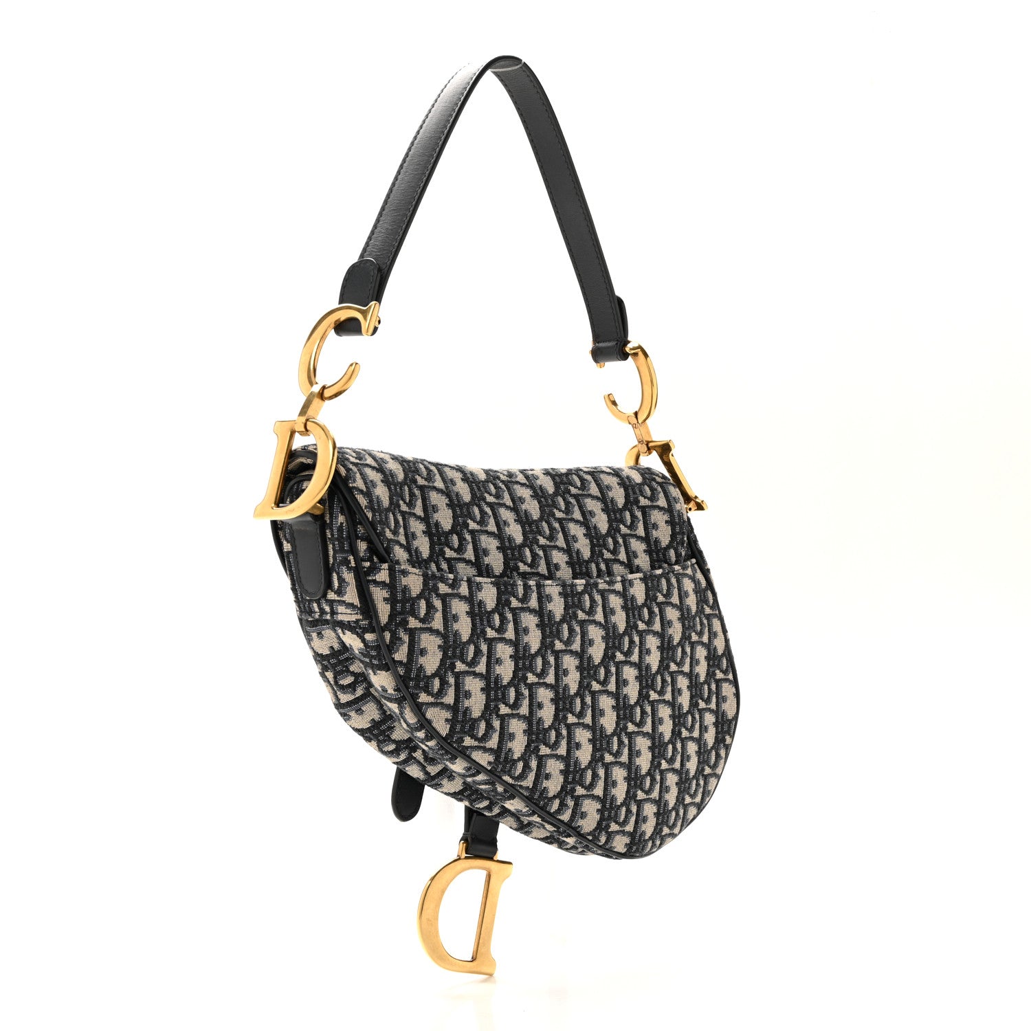 Christian Dior Oblique Saddle Bag Blue 3 of 12